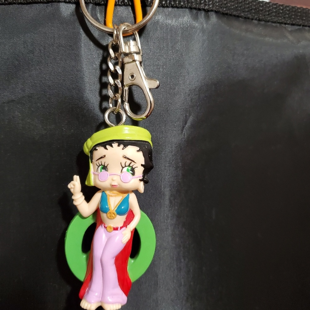 Betty Boop Hippie Peace Sign Keychain
